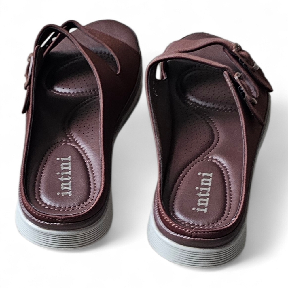 Intini Brown Slide Sandals - Picture 4 of 6